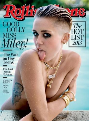 Miley Cyrus on the cover of Rolling Stone Magazine
