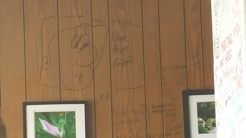 Drawing on the wall of Finch's Diner